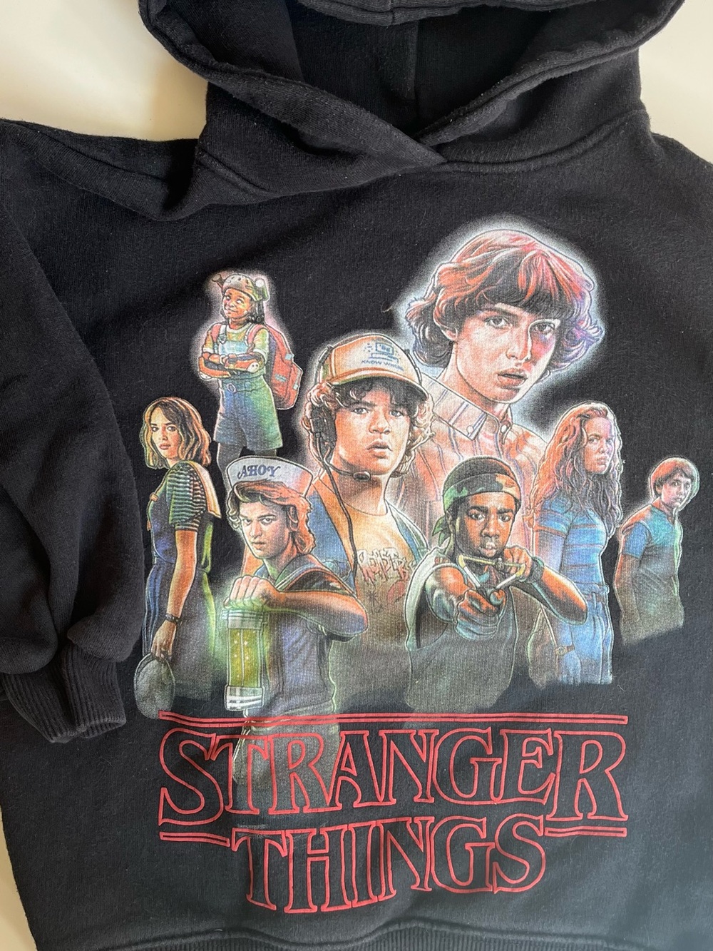 Zara Black Kids Hoodie with Stranger Things Graphic
